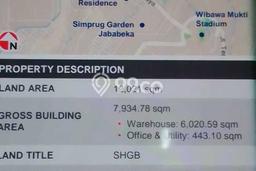 Untuk Dijual! Gudang di Jababeka Bekasi LT 12021m2 / LB 7934m2 Kawasan Strategis Untuk Dijual! Gudang di Jababeka Bekasi LT 12021m2 / LB 7934m2 Kawasan Strategis
