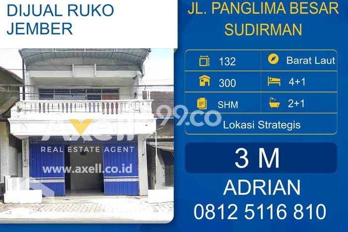 Ruko Dijual Lokasi Emas di Patrang Luas 300m2 Ruko Dijual Lokasi Emas di Patrang Luas 300m2