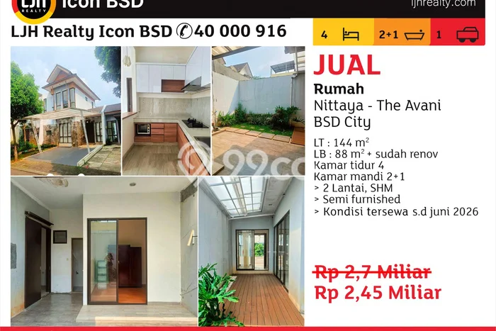 Rumah Minimalis 3 KT di BSD Avani Tangerang Semi Furnished Rumah Minimalis 3 KT di BSD Avani Tangerang Semi Furnished