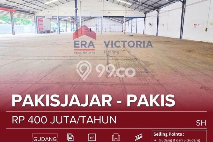 Disewakan Gudang di Pakis Malang LT 1080m2, LB 720m2 Disewakan Gudang di Pakis Malang LT 1080m2, LB 720m2