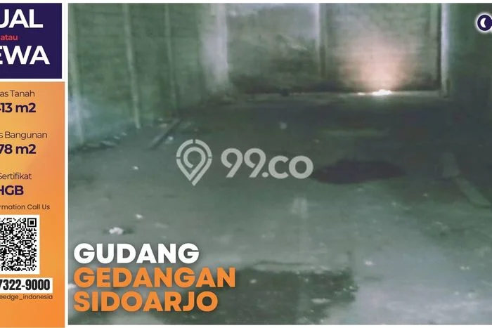 Unit Gudang Disewa Lokasi Gedangan, Sidoarjo Spesifikasi Luas Bangunan 1178m2 Unit Gudang Disewa Lokasi Gedangan, Sidoarjo Spesifikasi Luas Bangunan 1178m2