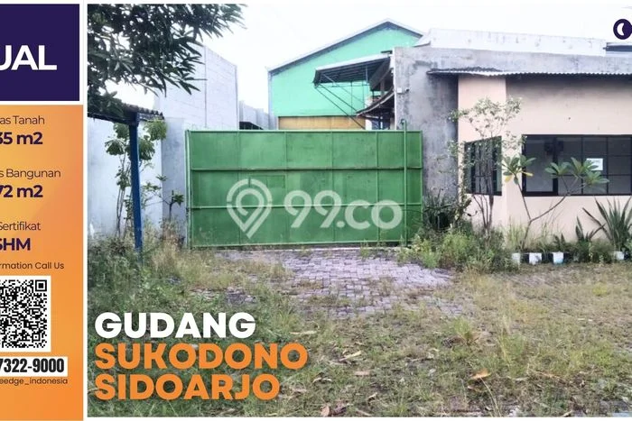 Gudang Dijual di Sukodono LT 1315m2, LB 772m2 Solusi Investasi Cerdas Gudang Dijual di Sukodono LT 1315m2, LB 772m2 Solusi Investasi Cerdas