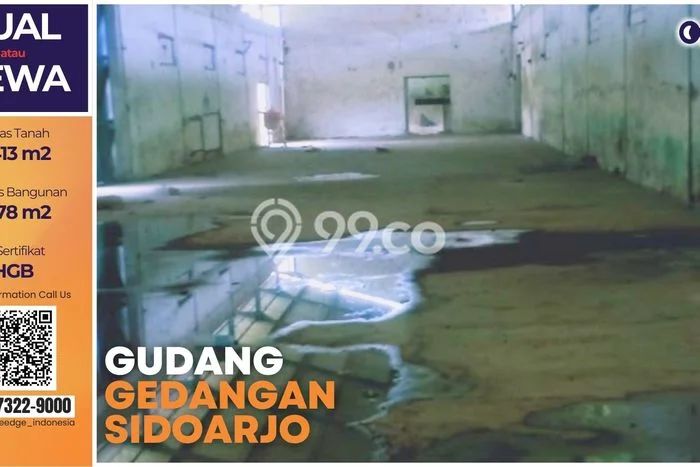 Unit Gudang Disewa Lokasi Gedangan, Sidoarjo Spesifikasi Luas Bangunan 1178m2 Unit Gudang Disewa Lokasi Gedangan, Sidoarjo Spesifikasi Luas Bangunan 1178m2