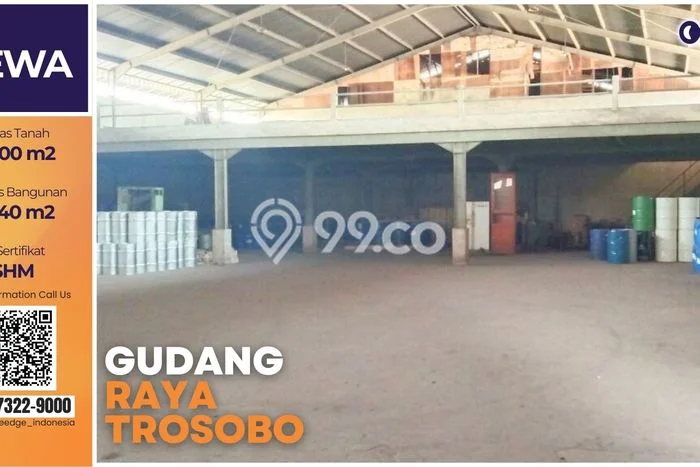 Disewakan Gudang komersial di Sidoarjo luas bangunan 1440m2 Disewakan Gudang komersial di Sidoarjo luas bangunan 1440m2
