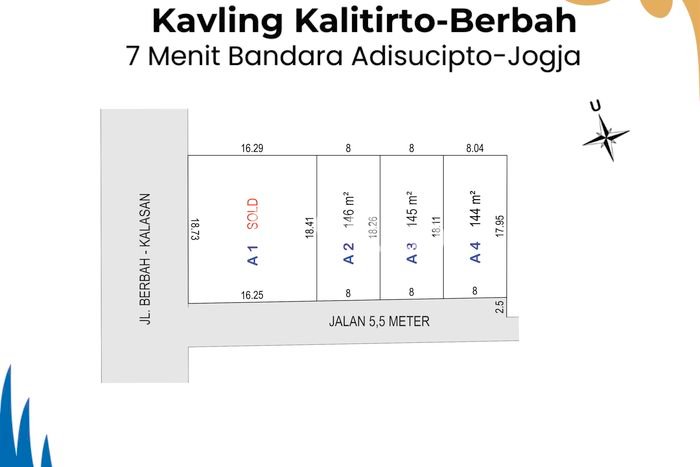 Tanah di Berbah, Luas 144m², Dekat Pusat Kota, Cocok untuk Perumahan Tanah di Berbah, Luas 144m², Dekat Pusat Kota, Cocok untuk Perumahan