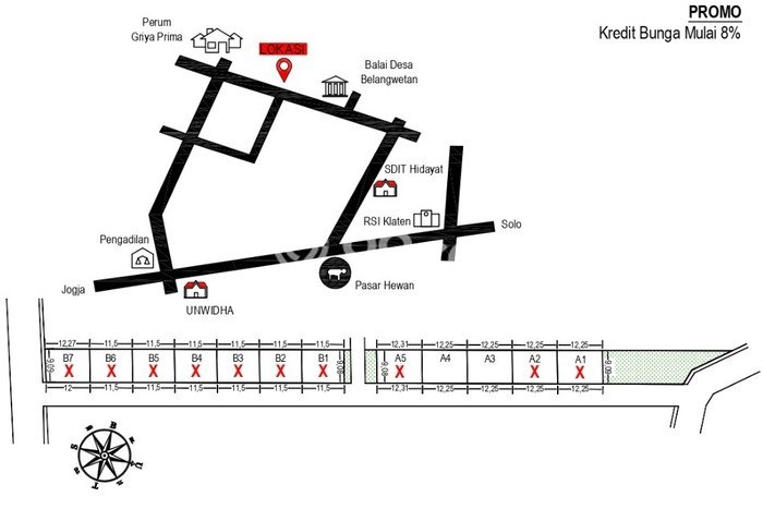 Tanah di Klaten Utara, Klaten Luas 111m2 Dijual Segera Tanah di Klaten Utara, Klaten Luas 111m2 Dijual Segera
