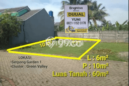 Tanah untuk Dijual Lokasi Cisauk, Tangerang Luas 60m2 SHM Tanah untuk Dijual Lokasi Cisauk, Tangerang Luas 60m2 SHM