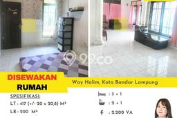 Rumah Minimalis Terbaik Siap Huni di Way Halim LT 417m2 Rumah Minimalis Terbaik Siap Huni di Way Halim LT 417m2