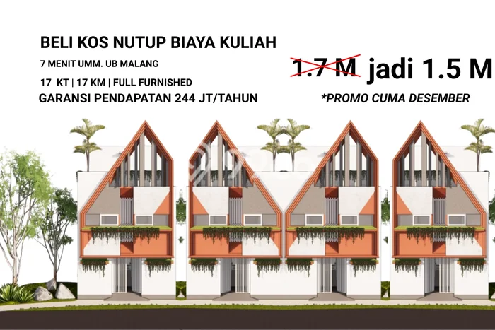 Kost Dijual di Tlogomas dengan 17 KT dan Luas 160m2 Kost Dijual di Tlogomas dengan 17 KT dan Luas 160m2