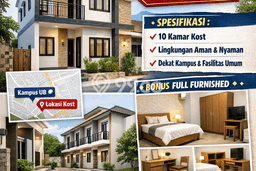 Dijual Rumah Kost di Merjosari, Malang, 10 KT, 10 KM, Bangunan 130m2 Dijual Rumah Kost di Merjosari, Malang, 10 KT, 10 KM, Bangunan 130m2