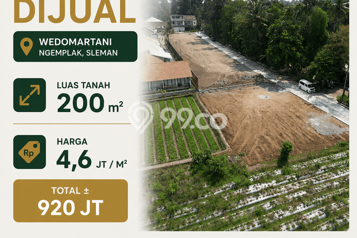 Tanah Kosong Dijual di Sleman dengan Area 200m2 Tanah Kosong Dijual di Sleman dengan Area 200m2