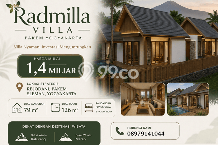 Tempat Ideal! Vila di Pakem, Luas 126m2m², Area Nyaman dan tenang Tempat Ideal! Vila di Pakem, Luas 126m2m², Area Nyaman dan tenang