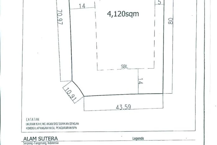 Tanah Kavling Disewakan di Alam Sutera dengan Luas 4120m2 Tanah Kavling Disewakan di Alam Sutera dengan Luas 4120m2
