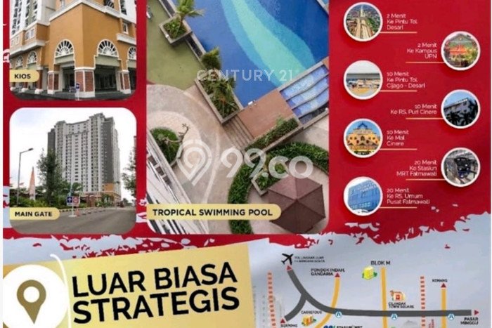 Apartemen di Cinere, 0 KT, Luas 22m² Apartemen di Cinere, 0 KT, Luas 22m²