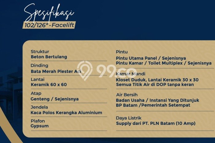 Rumah Minimalis 3 Kamar LT 102m2 di Batam Centre Rumah Minimalis 3 Kamar LT 102m2 di Batam Centre