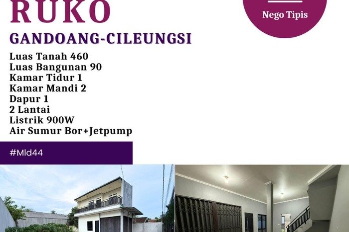 Ruko Dijual Lokasi Emas di Cileungsi Luas 90m2 Ruko Dijual Lokasi Emas di Cileungsi Luas 90m2