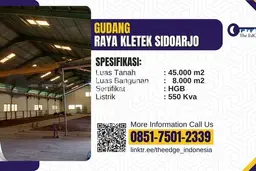 Gudang Dijual di Taman Sidoarjo dengan Luas Bangunan 8000m2 Gudang Dijual di Taman Sidoarjo dengan Luas Bangunan 8000m2