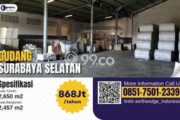 Gudang disewakan di Jambangan Surabaya dengan luas bangunan 2457m2 Gudang disewakan di Jambangan Surabaya dengan luas bangunan 2457m2