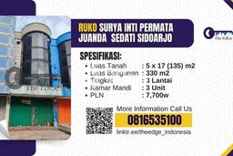 Dijual Ruko di Sedati Sidoarjo LT 135m2 / LB 330m2 Dijual Ruko di Sedati Sidoarjo LT 135m2 / LB 330m2