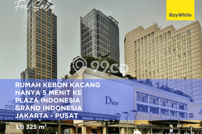 For Sale! Luxury House LT 150m2 Desain Modern di Kebon Kacang For Sale! Luxury House LT 150m2 Desain Modern di Kebon Kacang