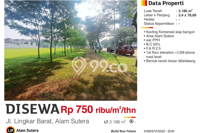 Tanah Disewakan Lokasi Tangerang Seluas 3186m2 Strategis dan Aman Tanah Disewakan Lokasi Tangerang Seluas 3186m2 Strategis dan Aman