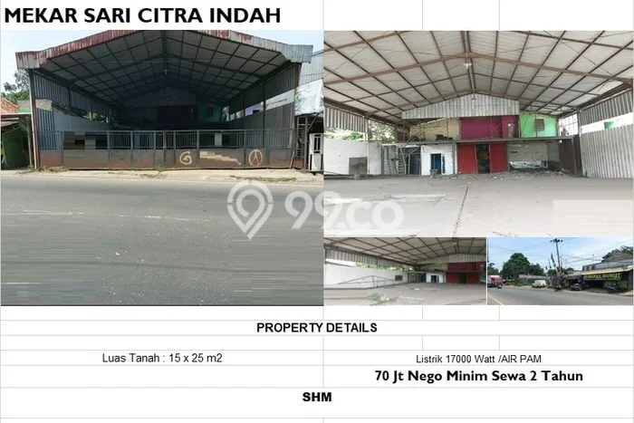 Unit Gudang Dijual di Jonggol Bogor 250m2 Unit Gudang Dijual di Jonggol Bogor 250m2