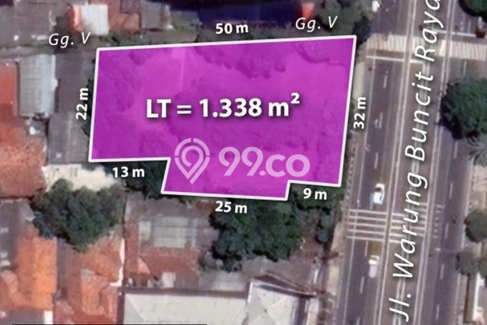 Untuk Dijual Tanah 1338m2 di Warung Buncit, Jakarta Selatan Untuk Dijual Tanah 1338m2 di Warung Buncit, Jakarta Selatan