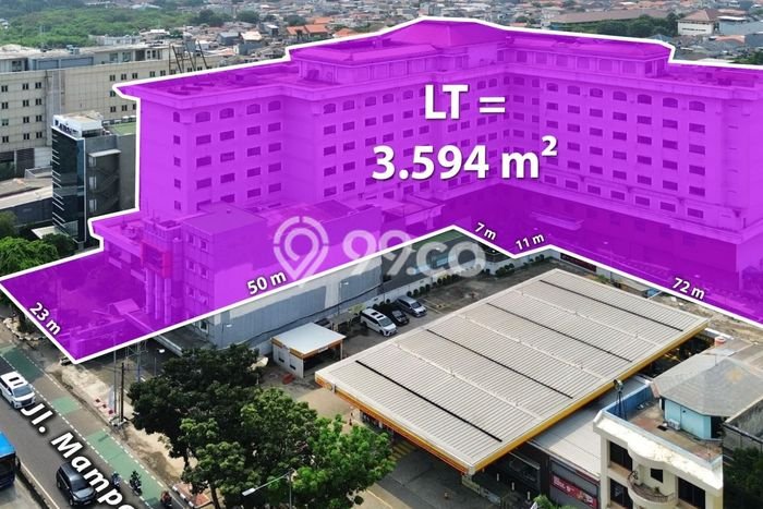 Hotel Area Komersial Kawasan Mampang Prapatan, Luas 17333m2m², Mainroad Hotel Area Komersial Kawasan Mampang Prapatan, Luas 17333m2m², Mainroad