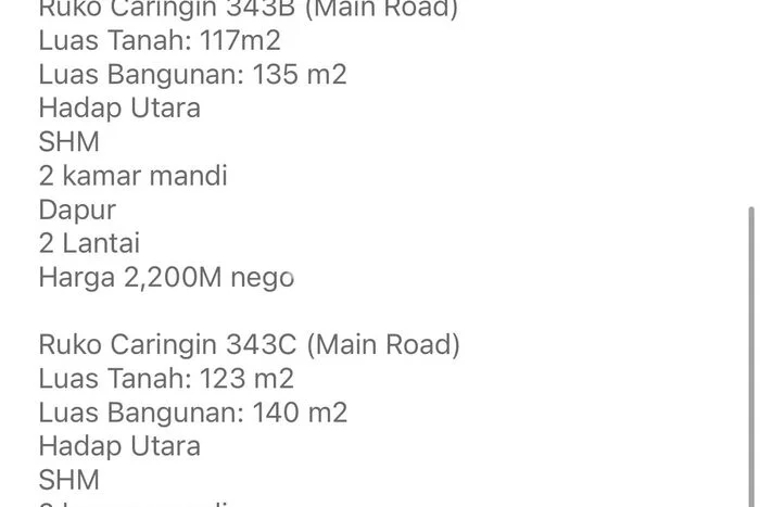 Ruko Dijual di Bandung LT 117m2 & LB 135m2 Lokasi Terbaik! Ruko Dijual di Bandung LT 117m2 & LB 135m2 Lokasi Terbaik!