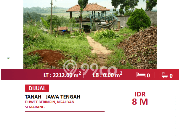 Dijual Tanah di Ngaliyan Semarang Luas 2212m2 - Dijual Tanah di Ngaliyan Semarang Luas 2212m2 -