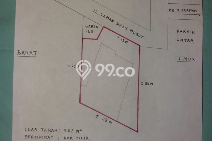 Lahan Dijual Lokasi Strategis di Jakarta Barat dengan Luas 552m2 Lahan Dijual Lokasi Strategis di Jakarta Barat dengan Luas 552m2