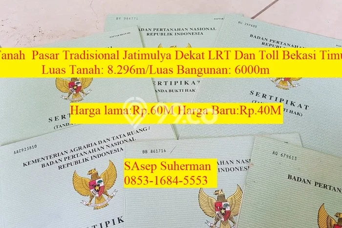 Tanah Investasi Dijual di Bekasi Punya Luas 8296m2 Tanah Investasi Dijual di Bekasi Punya Luas 8296m2