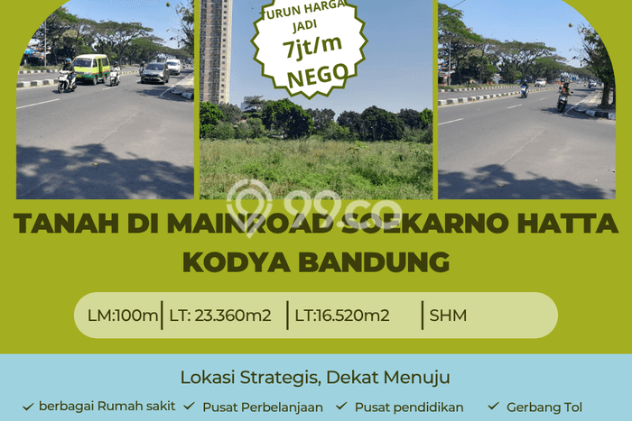 Tanah Kavling Dijual di Soekarno Hatta, Bandung dengan Luas Tanah 16520m2 Tanah Kavling Dijual di Soekarno Hatta, Bandung dengan Luas Tanah 16520m2