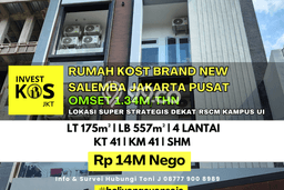 Kost untuk Dijual di Salemba Punya 41 Kamar Kost untuk Dijual di Salemba Punya 41 Kamar