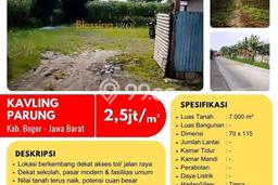 Lahan untuk Dijual di Parung Bogor Luas 7000m2 Lahan untuk Dijual di Parung Bogor Luas 7000m2