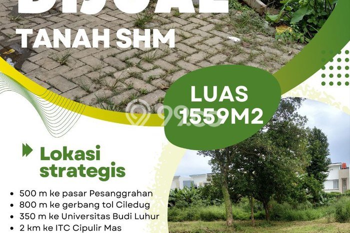 Tanah Kavling Dijual di Tangerang dengan Spesifikasi 1559m2 Tanah Kavling Dijual di Tangerang dengan Spesifikasi 1559m2