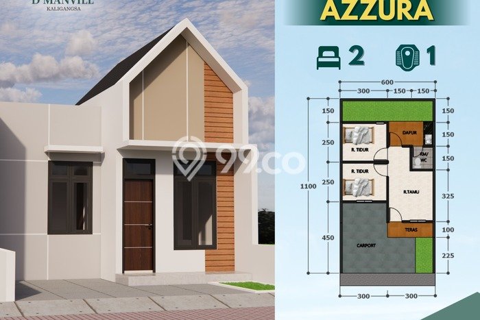 Rumah Sederhana Dijual di Tegal Barat 2 Kamar dengan LT 66m2 Rumah Sederhana Dijual di Tegal Barat 2 Kamar dengan LT 66m2