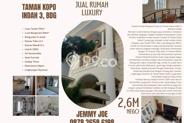 Hunian Elit LB 194m2 Siap Huni Desain Elegan di Taman Kopo Indah, Bandung Hunian Elit LB 194m2 Siap Huni Desain Elegan di Taman Kopo Indah, Bandung