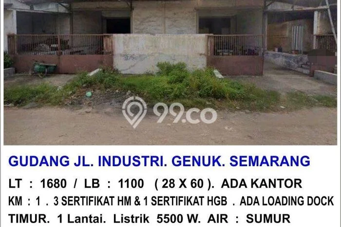 Unit Gudang Disewa Lokasi Genuk, Semarang Spesifikasi Luas Bangunan 1100m2 Unit Gudang Disewa Lokasi Genuk, Semarang Spesifikasi Luas Bangunan 1100m2