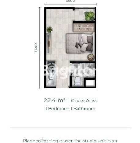 Dijual Apartemen 0 KT di Batam Luas 22m2 Dijual Apartemen 0 KT di Batam Luas 22m2