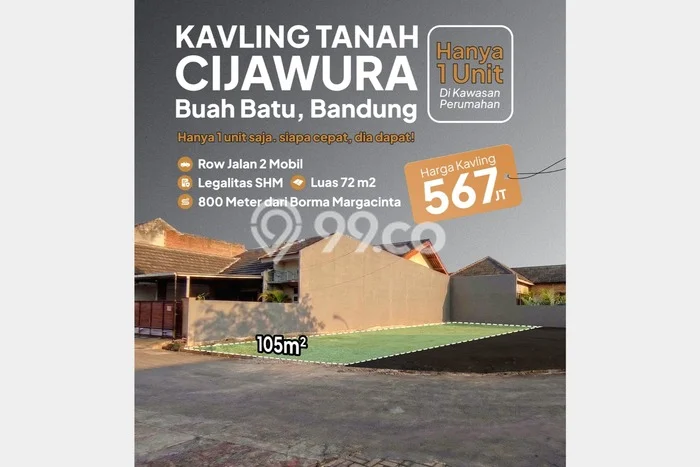 Tanah Dijual di Bandung Seluas 105m2 Strategis Tanah Dijual di Bandung Seluas 105m2 Strategis