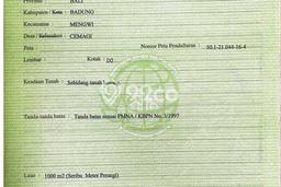 Dijual Tanah Lokasi Cemagi, Badung Seluas 1000m2 Dijual Tanah Lokasi Cemagi, Badung Seluas 1000m2