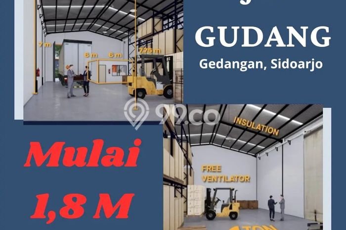 AREA SUPER PREMIUM! Gudang di Gedangan, Luas 180m2m², Ramai Pengunjung AREA SUPER PREMIUM! Gudang di Gedangan, Luas 180m2m², Ramai Pengunjung