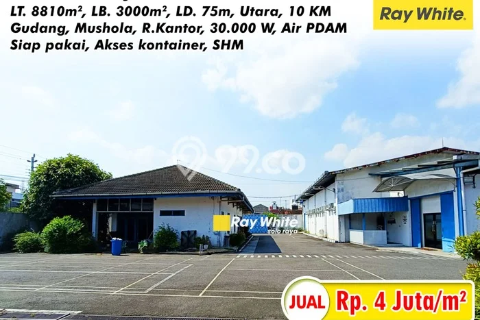Jual Gudang Kawasan Strategis Kawasan Mojolaban, Luas 3000m², Jalan Utama Jual Gudang Kawasan Strategis Kawasan Mojolaban, Luas 3000m², Jalan Utama