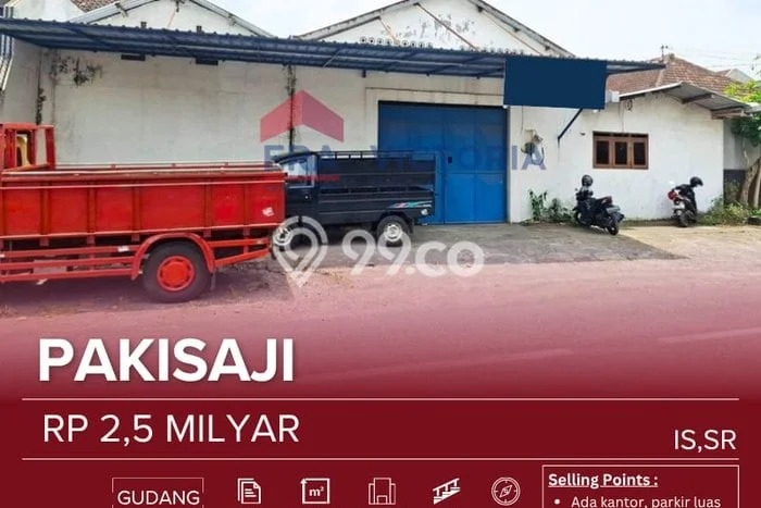Jual Gudang Kawasan Strategis di Pakisaji, Luas 456m2m², Jalan Raya Jual Gudang Kawasan Strategis di Pakisaji, Luas 456m2m², Jalan Raya