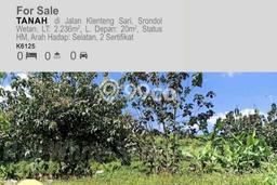 Kavling Tanah untuk Dijual di Srondol, Semarang, Luas 223600m2 Kavling Tanah untuk Dijual di Srondol, Semarang, Luas 223600m2
