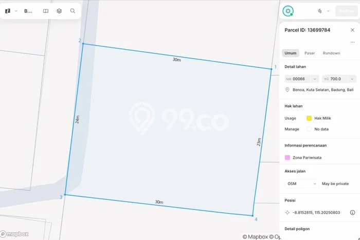 Tanah Dijual di Badung Seluas 680m2 Strategis Tanah Dijual di Badung Seluas 680m2 Strategis
