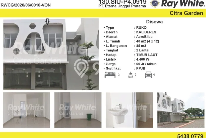 Disewakan Ruko di Kawasan Ramai Kalideres Luas 85m2 Disewakan Ruko di Kawasan Ramai Kalideres Luas 85m2