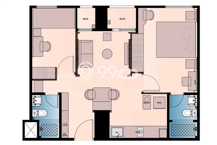 Hunian Apartemen Nyaman di BSD 2 Kamar Tidur Hunian Apartemen Nyaman di BSD 2 Kamar Tidur