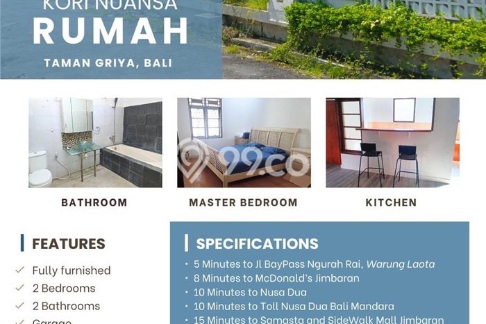 Jual Rumah Modern 2 KT di Taman Griya, Badung Jual Rumah Modern 2 KT di Taman Griya, Badung